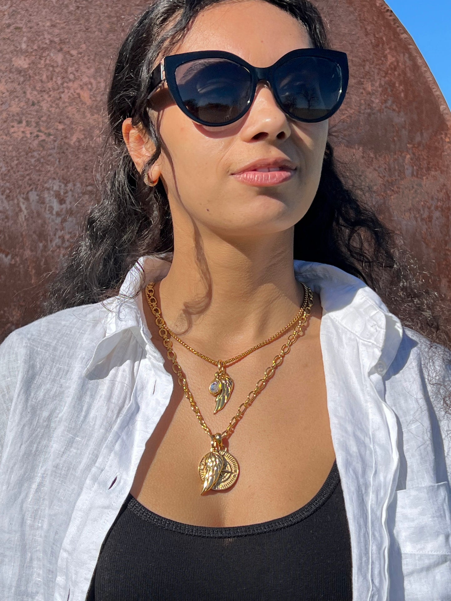 Gold Wing with Cubic Zirconia