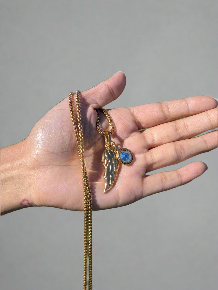 Gold Wing with Cubic Zirconia