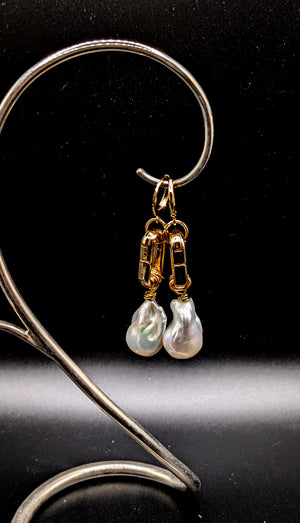 Gold plated baroque pearl pendant