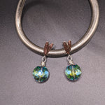 Ocean blue, crystal heart earrings