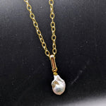 Gold plated baroque pearl pendant