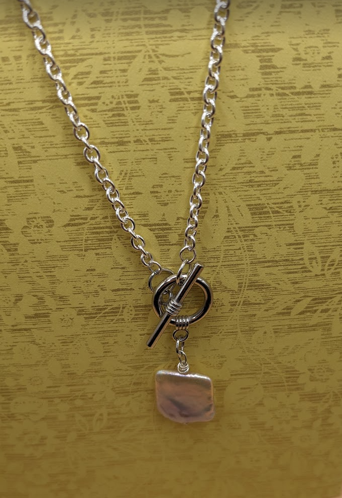 Unique square freshwater pendant