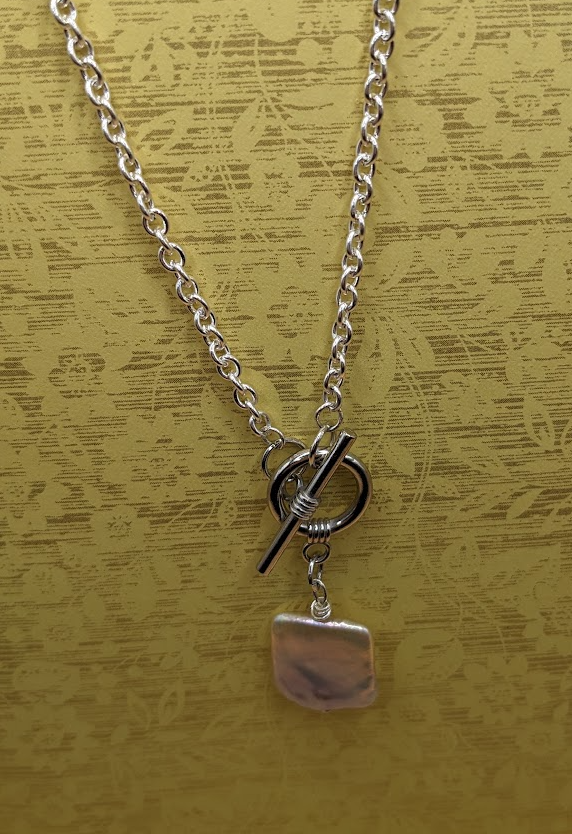 Unique square freshwater pendant