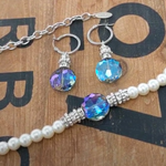 Ocean blue crystal drop earring