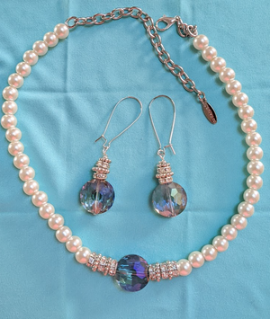 Ocean blue crystal drop earring