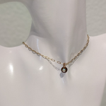 Dainty disc with sparkle pendant (color, gold)