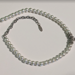 Dainty padlock heart pearl, necklace.