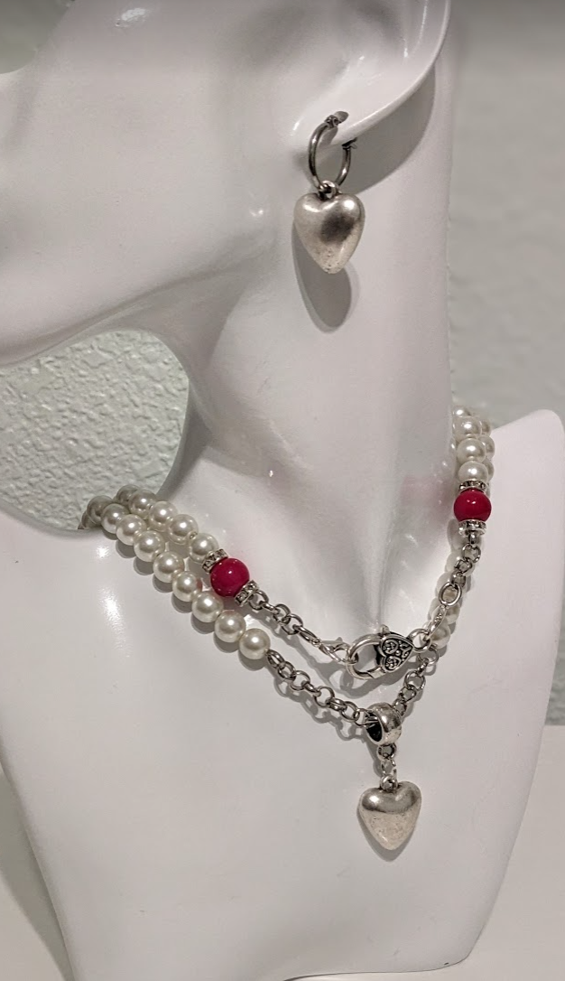 Pearl Heart necklace (30")