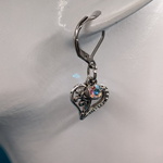 lattice heart earring with faux diamonds